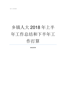 乡镇人大2018年上半年工作总结和下半年工作打算乡镇人大工作报告2018