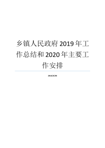 乡镇人民政府2019年工作总结和2020年主要工作安排乡镇工作人员工作总结