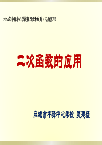 初中数学中考复习专题：二次函数应用