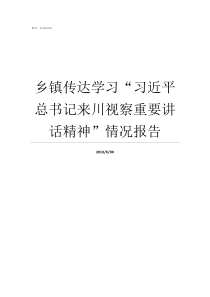 乡镇传达学习习近平总书记来川视察重要讲话精神情况报告