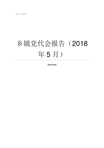 乡镇党代会报告2018年5月