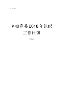 乡镇党委2018年组织工作计划镇党委中心组