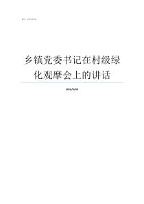 乡镇党委书记在村级绿化观摩会上的讲话乡镇党委书记什么级别