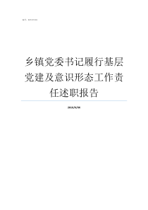 乡镇党委书记履行基层党建及意识形态工作责任述职报告