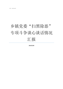 乡镇党委扫黑除恶专项斗争谈心谈话情况汇报