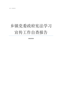 乡镇党委政府宪法学习宣传工作自查报告