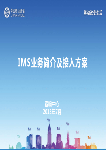 IMS业务简介及接入方案(定稿)