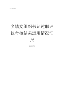 乡镇党组织书记述职评议考核结果运用情况汇报