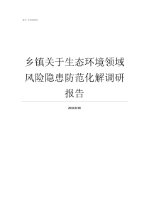 乡镇关于生态环境领域风险隐患防范化解调研报告关于生态环境领域进一步深化