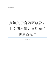 乡镇关于自治区级及以上文明村镇文明单位的复查报告