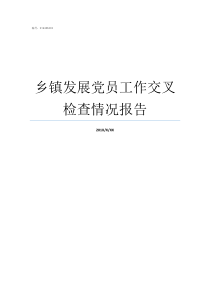 乡镇发展党员工作交叉检查情况报告