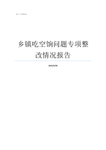 乡镇吃空饷问题专项整改情况报告山东省吃空饷专项整治