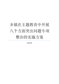 乡镇在主题教育中开展八个方面突出问题专项整治的实施方案乡镇集镇整治实施方案主题教育开展情况汇报