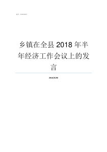 乡镇在全县2018年半年经济工作会议上的发言