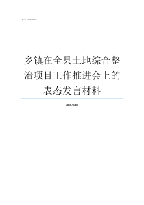 乡镇在全县土地综合整治项目工作推进会上的表态发言材料乡镇土地管理所