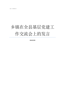 乡镇在全县基层党建工作交流会上的发言