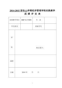 ERP 沙盘模拟实践报告