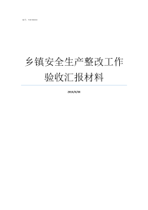 乡镇安全生产整改工作验收汇报材料乡镇安全生产工作内容