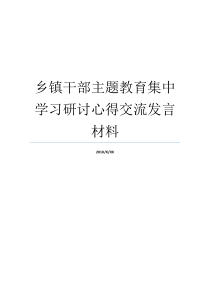 乡镇干部主题教育集中学习研讨心得交流发言材料乡镇干部五怕