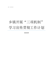 乡镇开展三项机制学习宣传贯彻工作计划三项机制方面问题