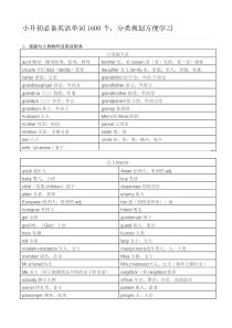 小升初必备英语单词1600个