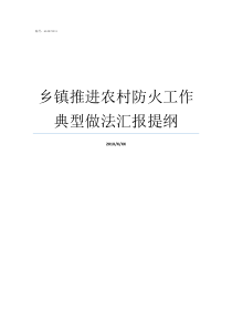 乡镇推进农村防火工作典型做法汇报提纲乡镇森林防火