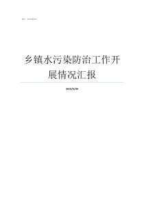 乡镇水污染防治工作开展情况汇报乡镇水污染防治存在的问题