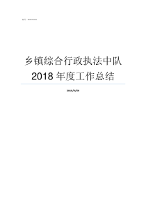 乡镇综合行政执法中队2018年度工作总结乡镇综合行政执法中队上级