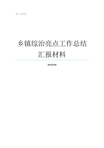 乡镇综治亮点工作总结汇报材料乡镇综治个人工作总结