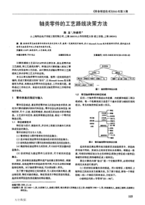 轴类零件的工艺路线决策方法