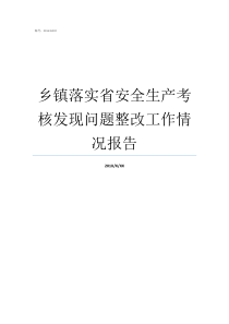 乡镇落实省安全生产考核发现问题整改工作情况报告