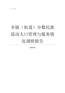 乡镇街道少数民族流动人口管理与服务情况调研报告街道属于乡镇吗