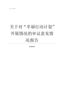 关于对幸福行动计划开展情况的审议意见情况报告自己幸福行动计划