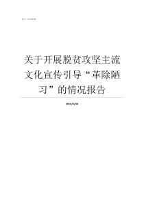 关于开展脱贫攻坚主流文化宣传引导革除陋习的情况报告