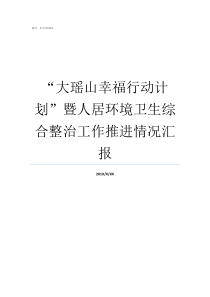 大瑶山幸福行动计划暨人居环境卫生综合整治工作推进情况汇报自己幸福行动计划