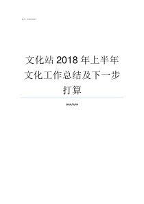 文化站2018年上半年文化工作总结及下一步打算2018年文化站简报