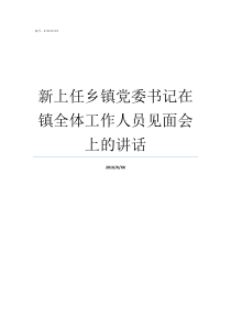 新上任乡镇党委书记在镇全体工作人员见面会上的讲话乡镇党委书记上任讲话