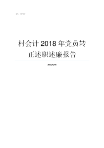 村会计2018年党员转正述职述廉报告