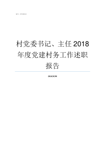 村党委书记主任2018年度党建村务工作述职报告