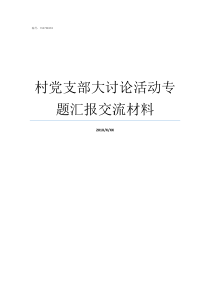 村党支部大讨论活动专题汇报交流材料党支部大讨论记录