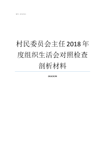 村民委员会主任2018年度组织生活会对照检查剖析材料村民选举委员会