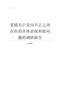 某镇关于党内不正之风存在的具体表现和新问题的调研报告不正之风有哪些