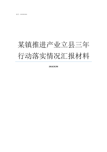 某镇推进产业立县三年行动落实情况汇报材料