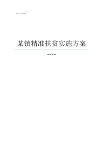 某镇精准扶贫实施方案扶贫实施方案