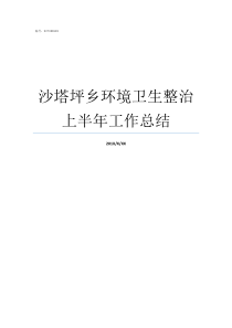 沙塔坪乡环境卫生整治上半年工作总结环境卫生大整治