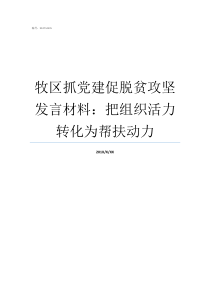 牧区抓党建促脱贫攻坚发言材料把组织活力转化为帮扶动力