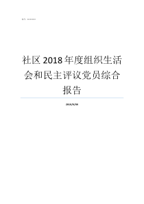 社区2018年度组织生活会和民主评议党员综合报告2019年度