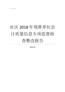 社区2018年预算单位会计质量信息专项监督检查整改报告2018年教育预算