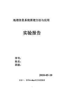 地理信息系统原理方法与应用  GIS实习报告