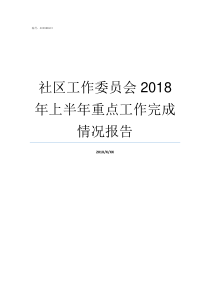 社区工作委员会2018年上半年重点工作完成情况报告湖东社区工作委员会